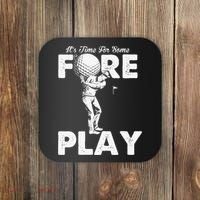 It's Time for Some Foreplay Funny Golf Sexual Innuendo Coaster thumb 0