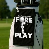It's Time for Some Foreplay Funny Golf Sexual Innuendo Golf Towel thumb 2