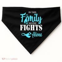 In This Family No One Fights Alone Diabetes Awareness USA-Made Doggie Bandana thumb 0