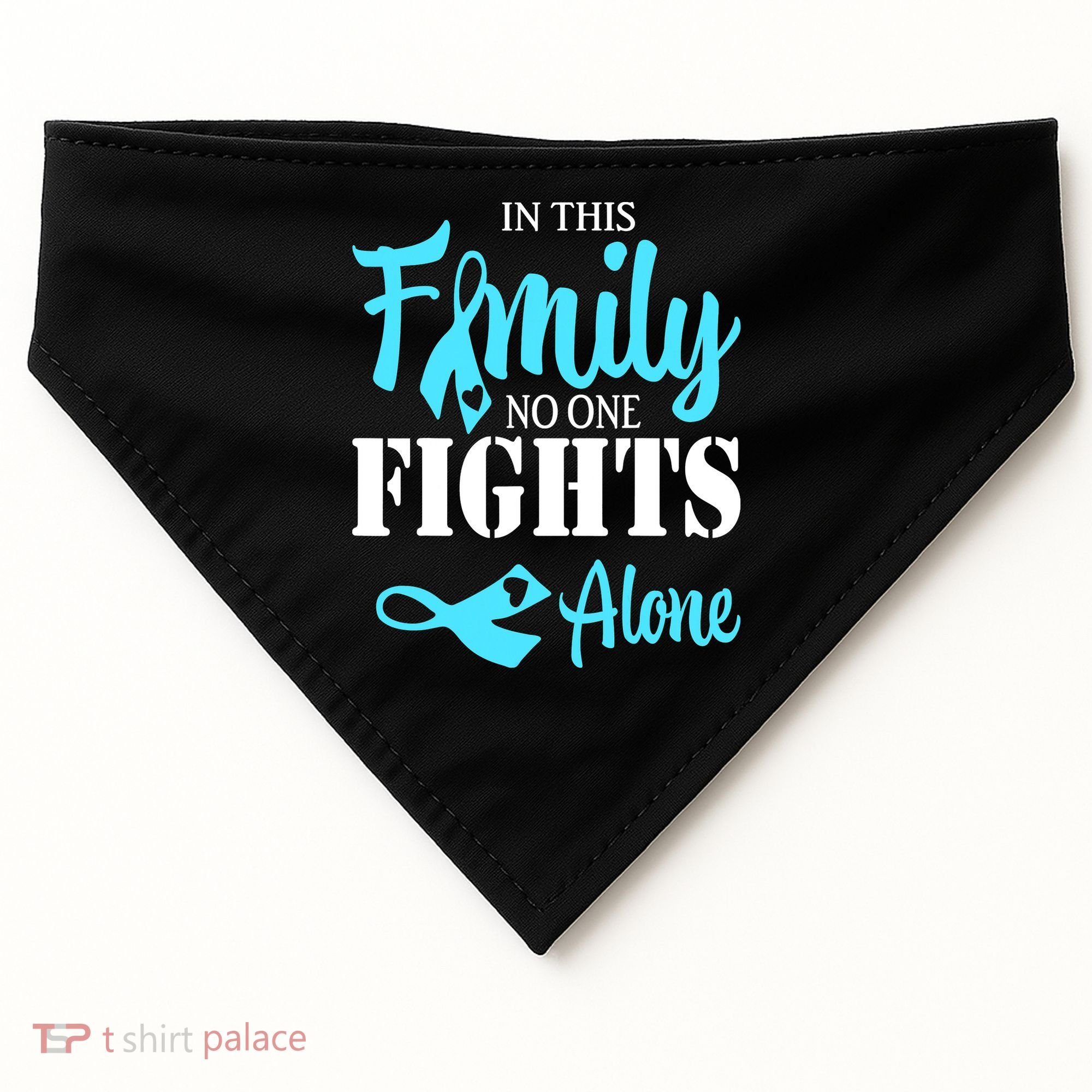 In This Family No One Fights Alone Diabetes Awareness USA-Made Doggie Bandana