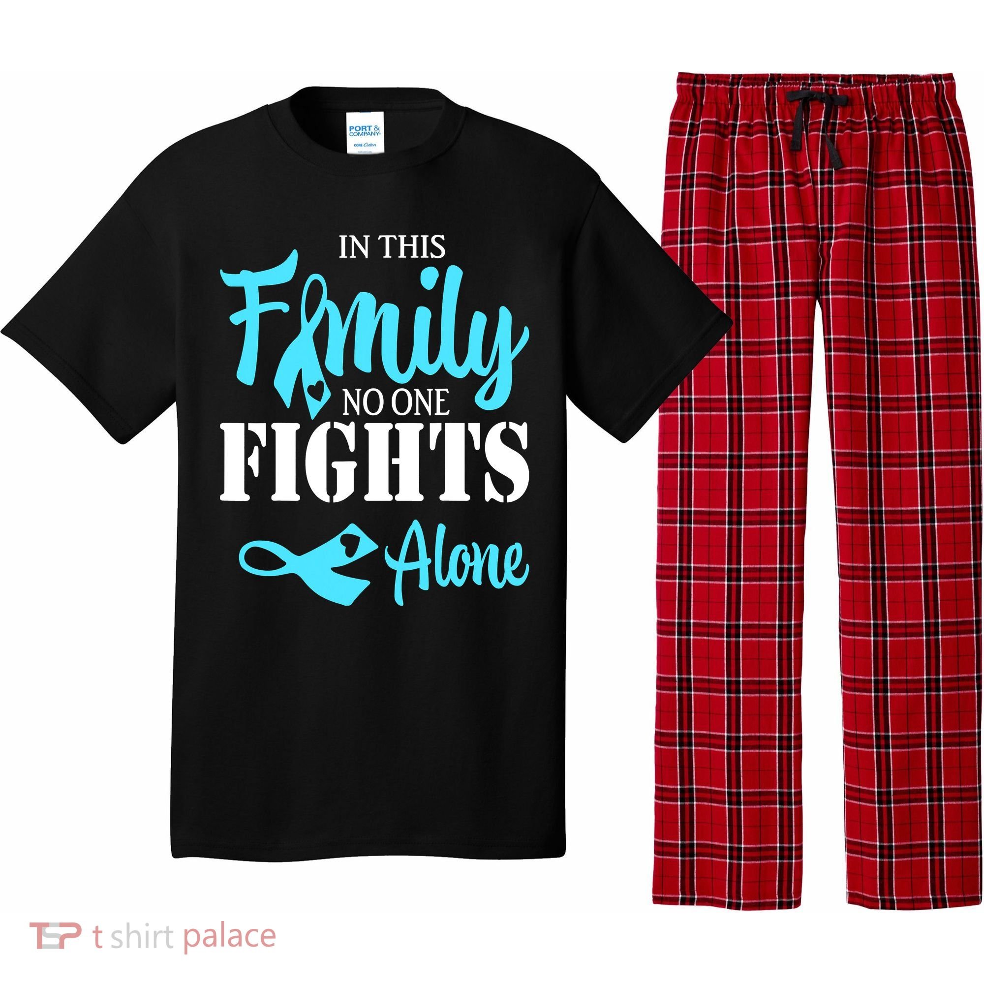 In This Family No One Fights Alone Diabetes Awareness Pajama Set