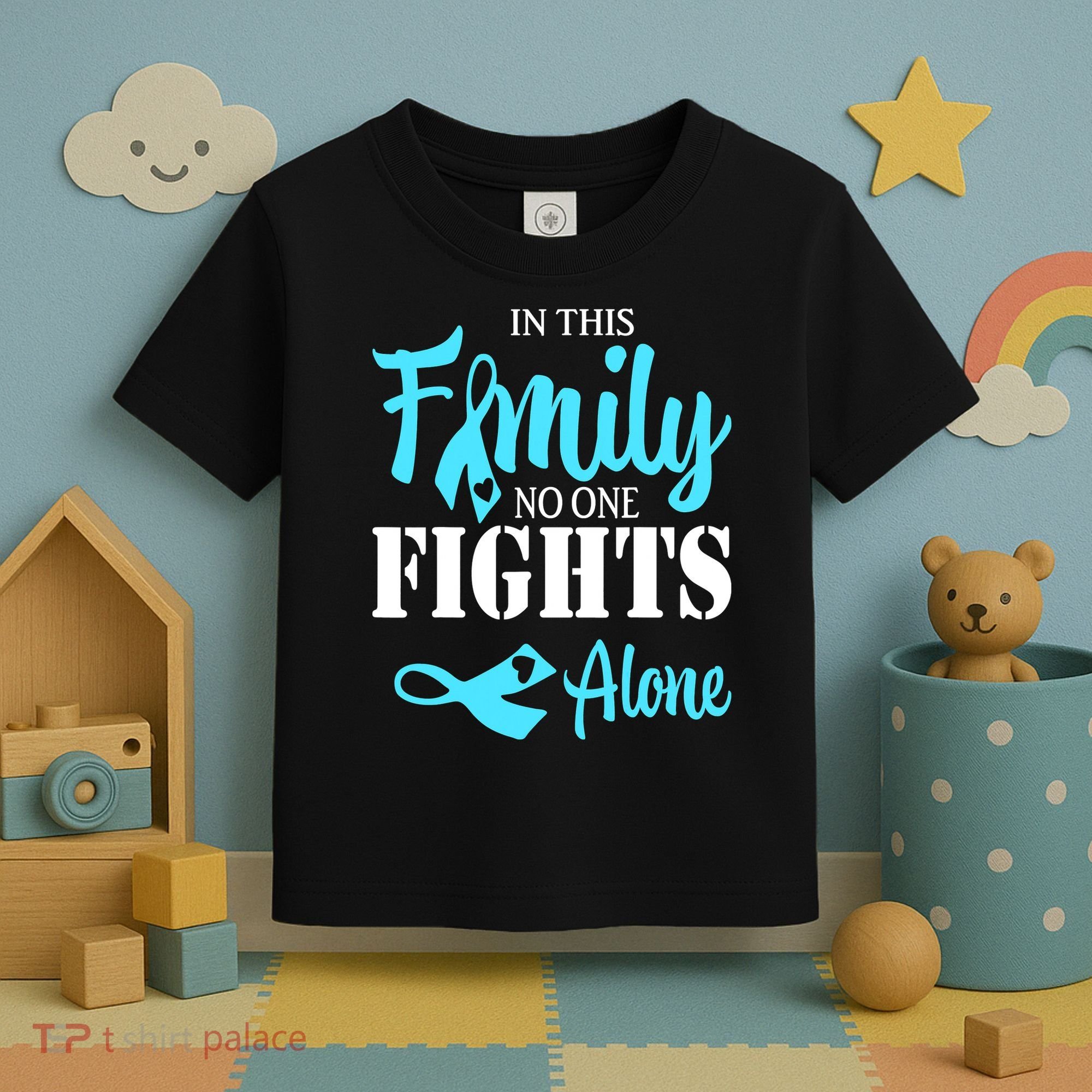 In This Family No One Fights Alone Diabetes Awareness Toddler T-Shirt