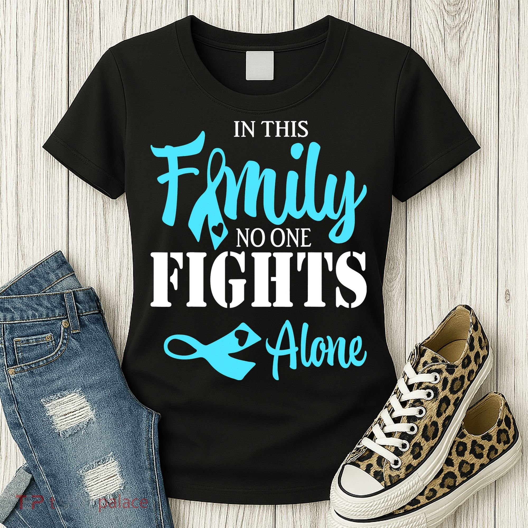 In This Family No One Fights Alone Diabetes Awareness Women's T-Shirt
