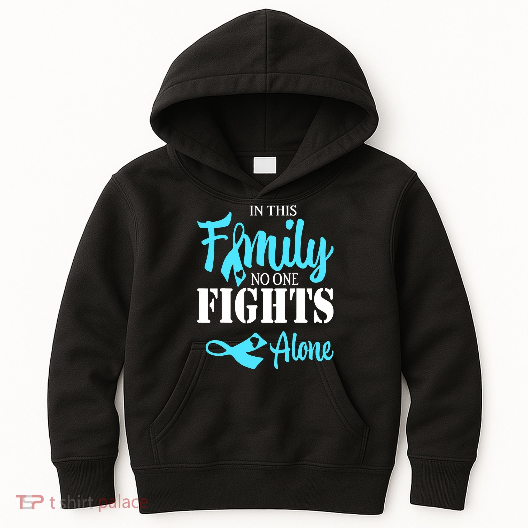 In This Family No One Fights Alone Diabetes Awareness Kids Hoodie