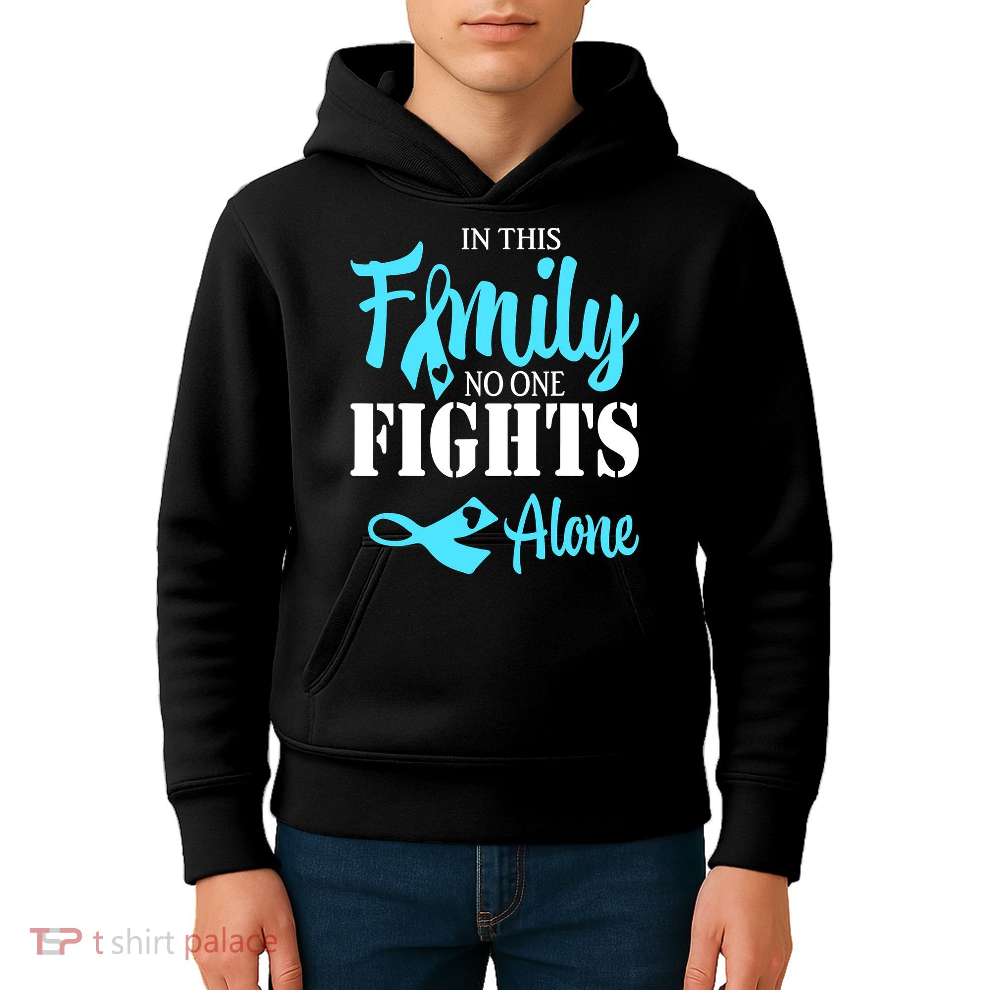 In This Family No One Fights Alone Diabetes Awareness Kids Hoodie