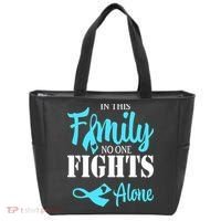 In This Family No One Fights Alone Diabetes Awareness Tote Bag thumb 0