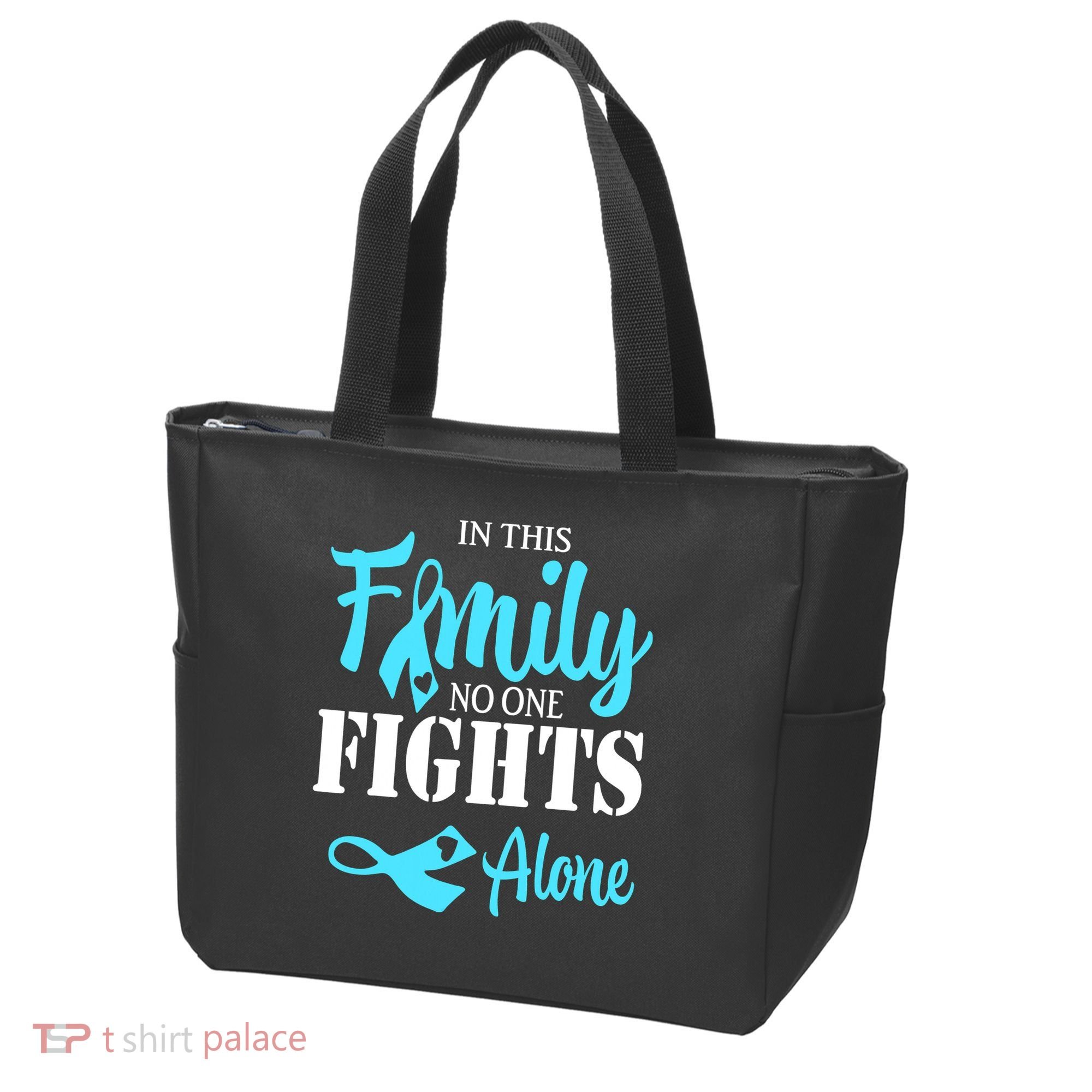 In This Family No One Fights Alone Diabetes Awareness Tote Bag
