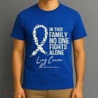 In This Family No One Fights Alone Gift Lung Cancer T-Shirt thumb 3