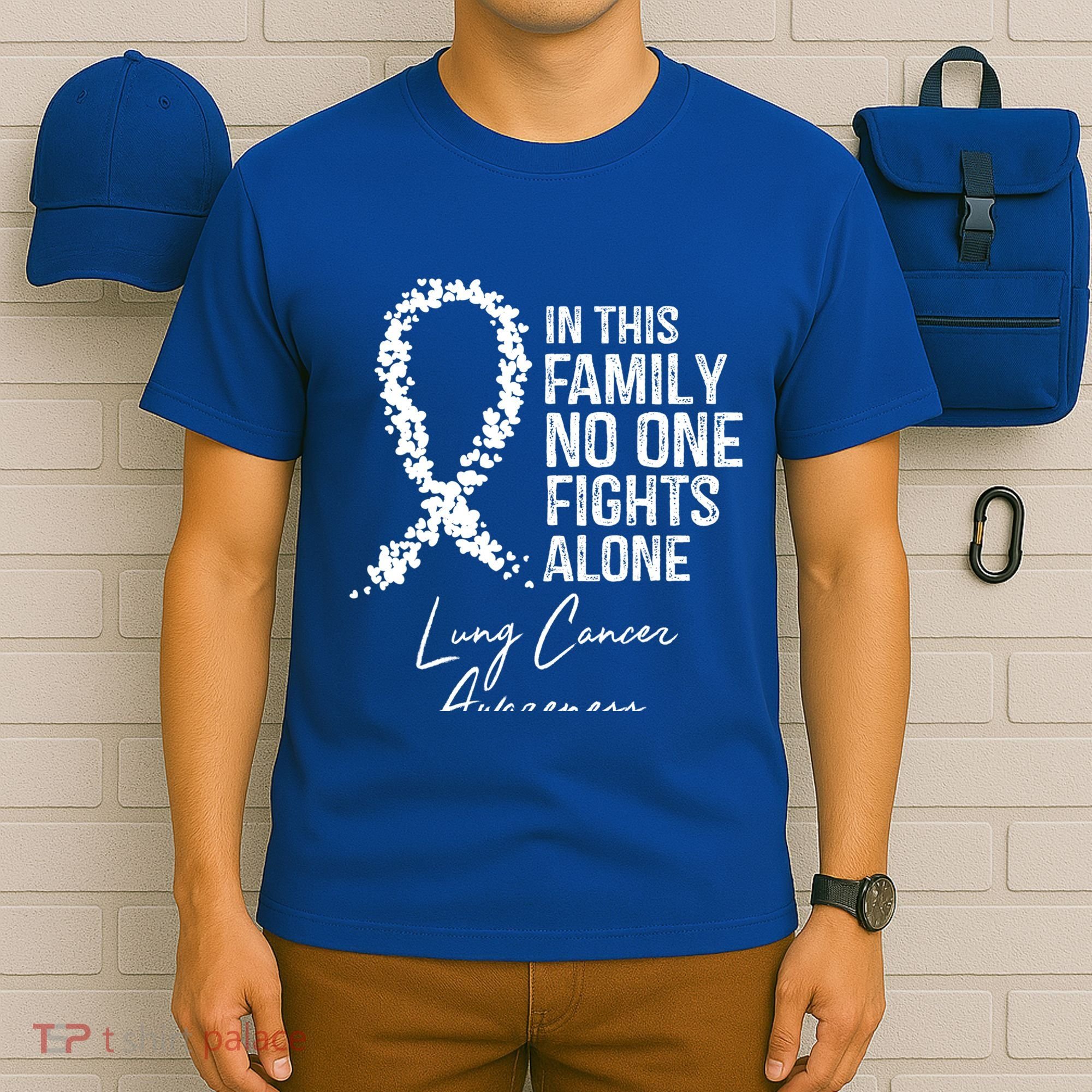 In This Family No One Fights Alone Gift Lung Cancer T-Shirt
