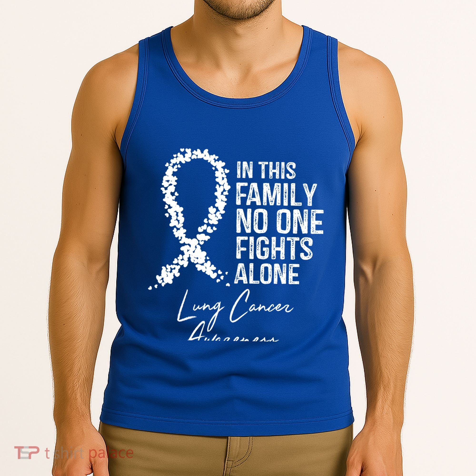 In This Family No One Fights Alone Gift Lung Cancer Tank Top