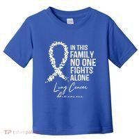 In This Family No One Fights Alone Gift Lung Cancer Toddler T-Shirt thumb 0