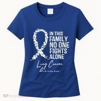 In This Family No One Fights Alone Gift Lung Cancer Women's T-Shirt thumb 0