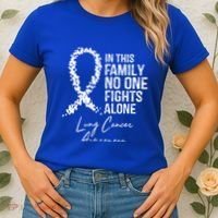 In This Family No One Fights Alone Gift Lung Cancer Women's T-Shirt thumb 2