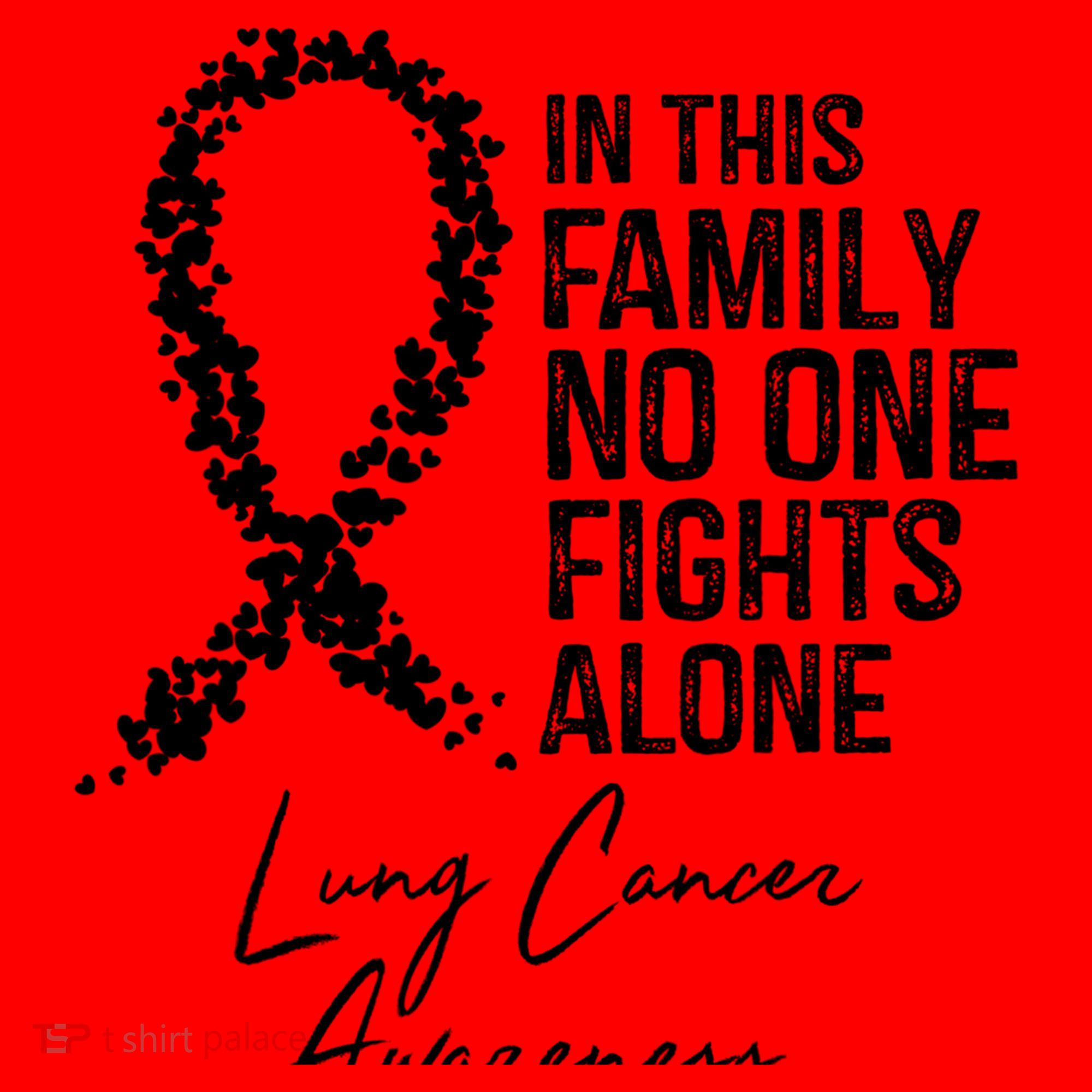 In This Family No One Fights Alone Gift Lung Cancer Santa Hat