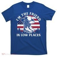 IM The Friend In Low Places Vintage Cow Hat Usa Flag Meaningful Gift T-Shirt thumb 0