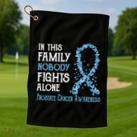 In This Family Nobody Fights Alone Prostate Cancer Gift Golf Towel thumb 1