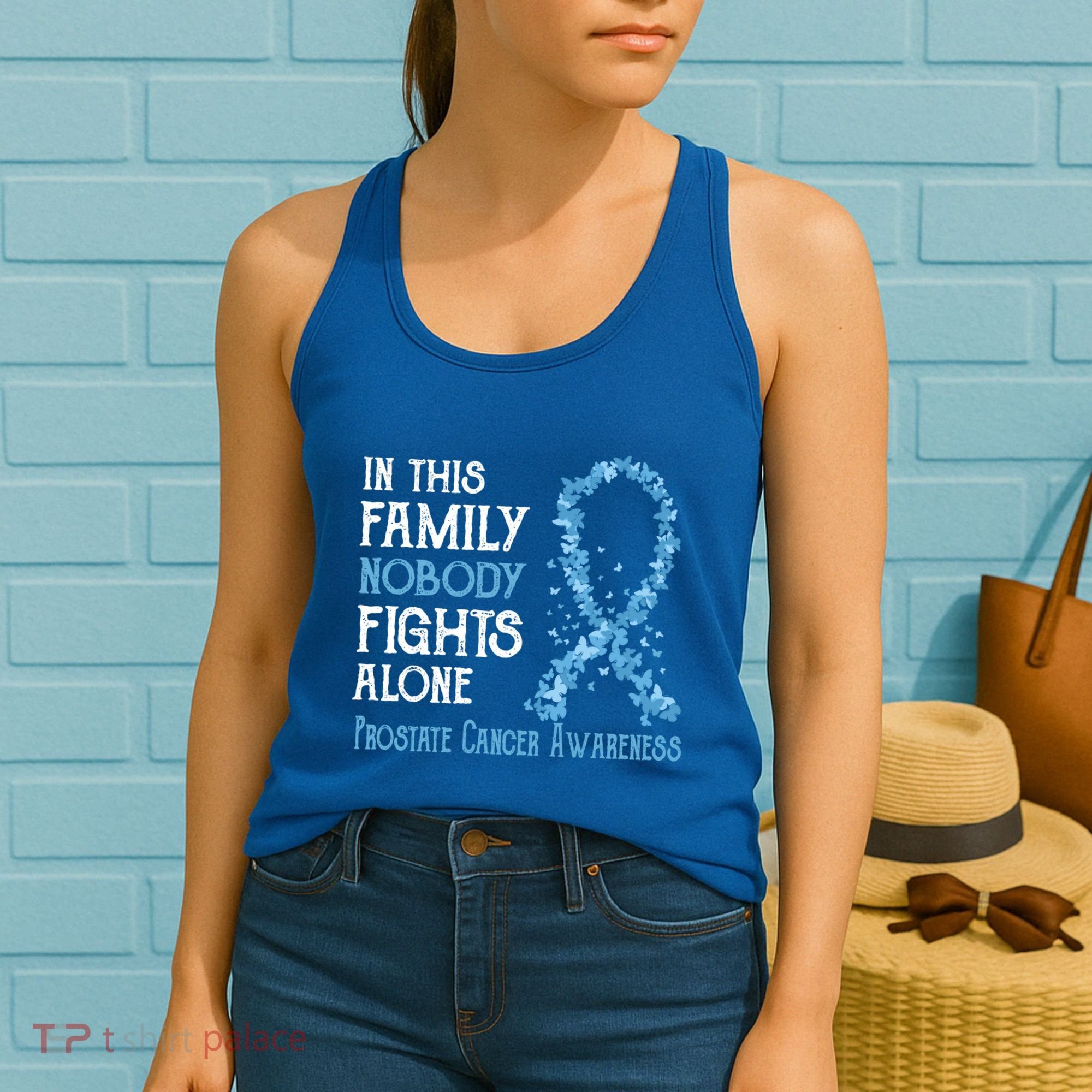 In This Family Nobody Fights Alone Prostate Cancer Gift Women's Tank Top