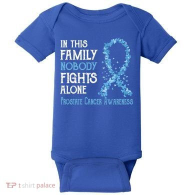 In This Family Nobody Fights Alone Prostate Cancer Gift Baby Bodysuit