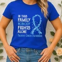 In This Family Nobody Fights Alone Prostate Cancer Gift Women's T-Shirt thumb 2