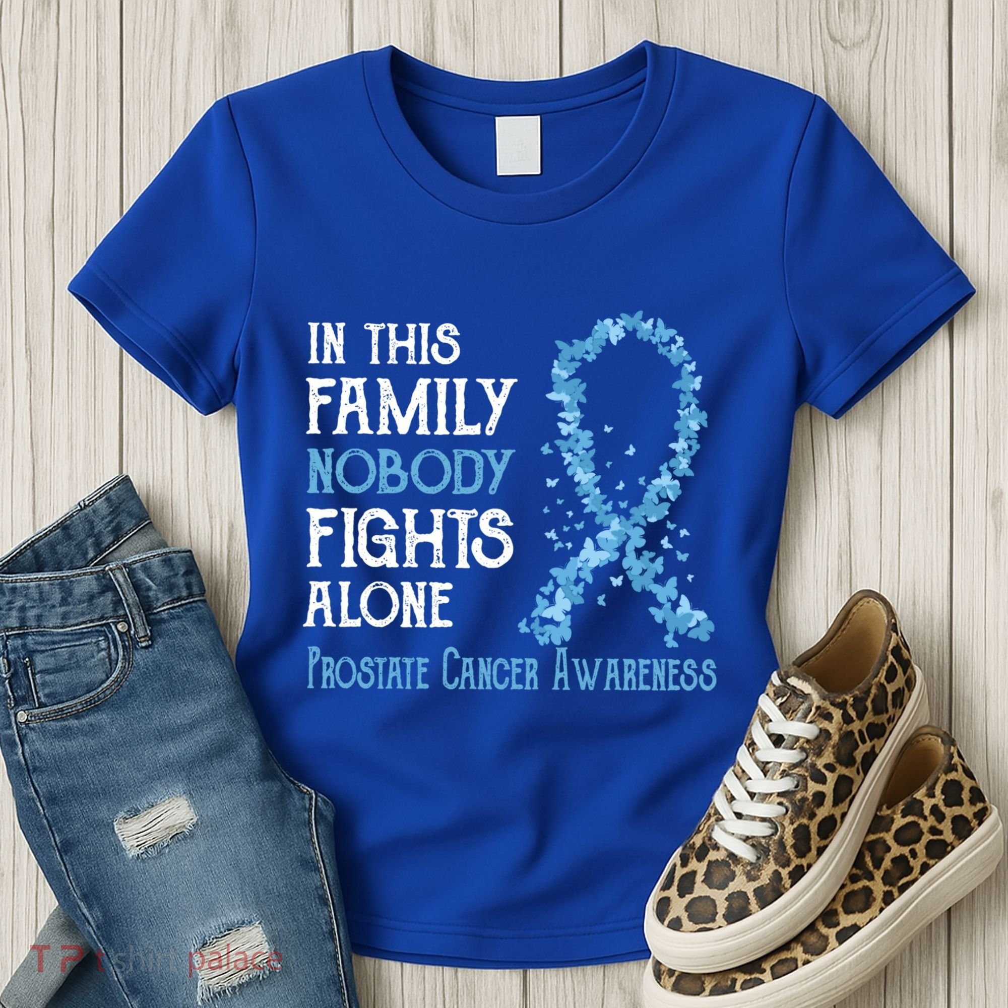 In This Family Nobody Fights Alone Prostate Cancer Gift Women's T-Shirt