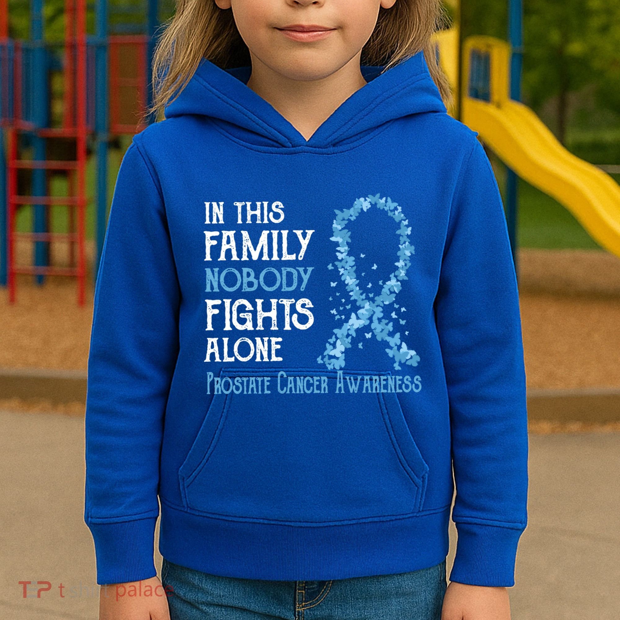 In This Family Nobody Fights Alone Prostate Cancer Gift Kids Hoodie