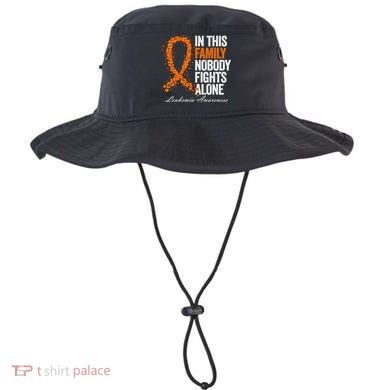 In This Family Nobody Fights Alone Leukemia Awareness Gift Bucket Hat