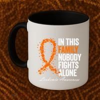 In This Family Nobody Fights Alone Leukemia Awareness Gift Coffee Mug thumb 2
