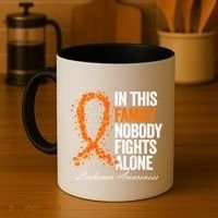 In This Family Nobody Fights Alone Leukemia Awareness Gift Coffee Mug thumb 4