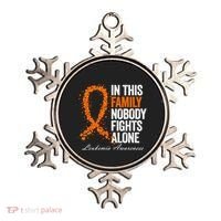In This Family Nobody Fights Alone Leukemia Awareness Gift Ornament thumb 0