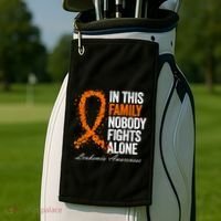 In This Family Nobody Fights Alone Leukemia Awareness Gift Golf Towel thumb 2