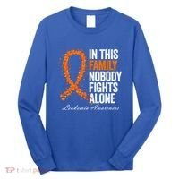 In This Family Nobody Fights Alone Leukemia Awareness Gift Long Sleeve Shirt thumb 0