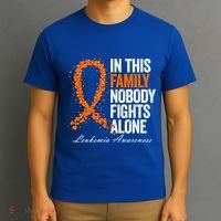 In This Family Nobody Fights Alone Leukemia Awareness Gift T-Shirt thumb 3