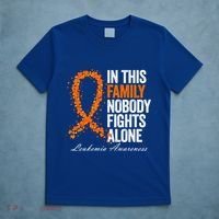 In This Family Nobody Fights Alone Leukemia Awareness Gift T-Shirt thumb 5
