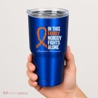 In This Family Nobody Fights Alone Leukemia Awareness Gift Tumbler thumb 2
