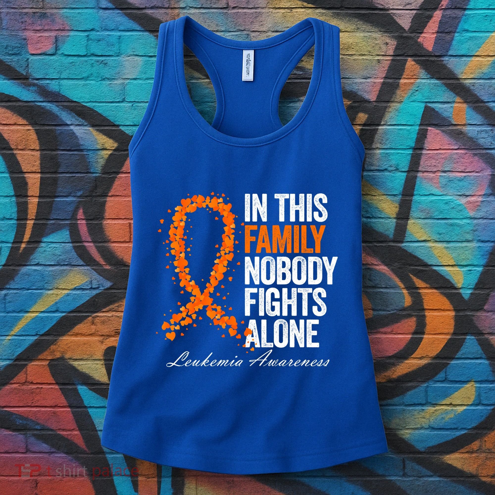 In This Family Nobody Fights Alone Leukemia Awareness Gift Women's Tank Top