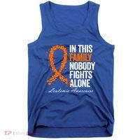 In This Family Nobody Fights Alone Leukemia Awareness Gift Tank Top thumb 0