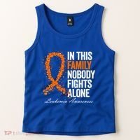 In This Family Nobody Fights Alone Leukemia Awareness Gift Tank Top thumb 2