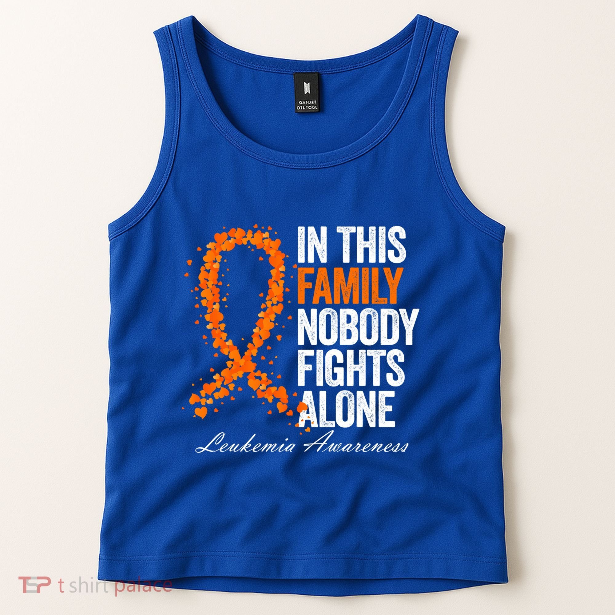 In This Family Nobody Fights Alone Leukemia Awareness Gift Tank Top