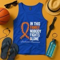 In This Family Nobody Fights Alone Leukemia Awareness Gift Tank Top thumb 4
