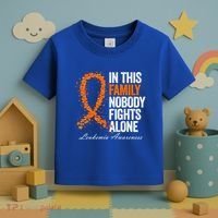In This Family Nobody Fights Alone Leukemia Awareness Gift Toddler T-Shirt thumb 3