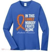 In This Family Nobody Fights Alone Leukemia Awareness Gift Women's Long Sleeve Shirt thumb 0