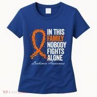 In This Family Nobody Fights Alone Leukemia Awareness Gift Women's T-Shirt thumb 0
