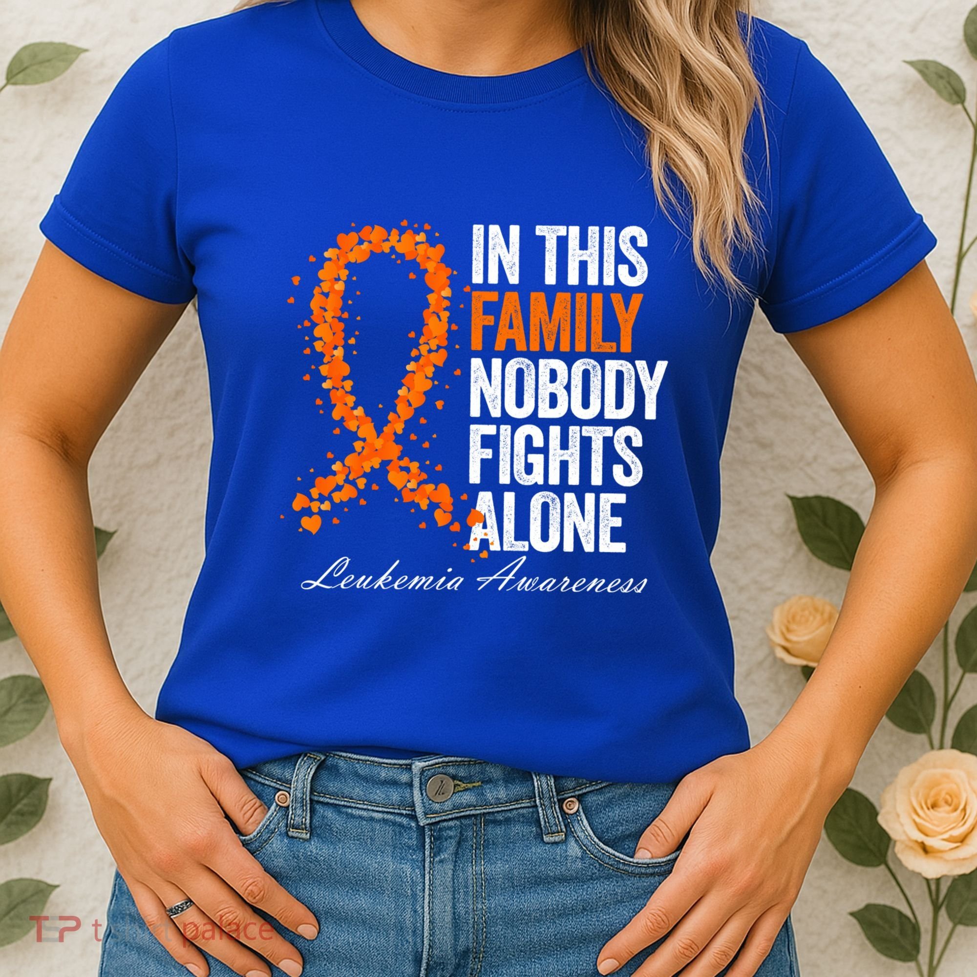 In This Family Nobody Fights Alone Leukemia Awareness Gift Women's T-Shirt
