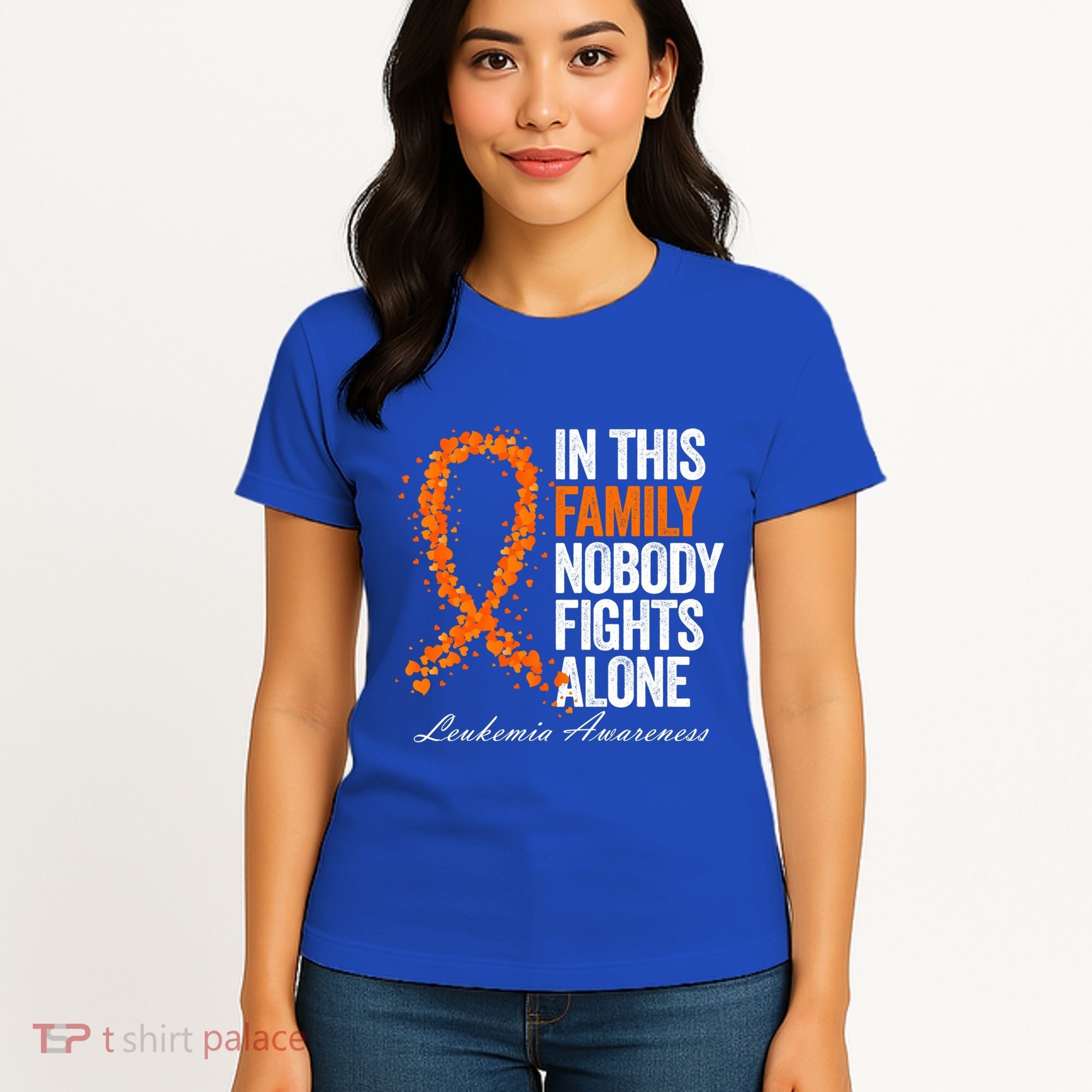In This Family Nobody Fights Alone Leukemia Awareness Gift Women's T-Shirt