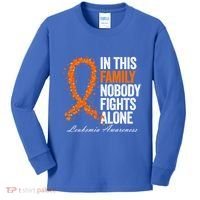 In This Family Nobody Fights Alone Leukemia Awareness Gift Kids Long Sleeve Shirt thumb 0