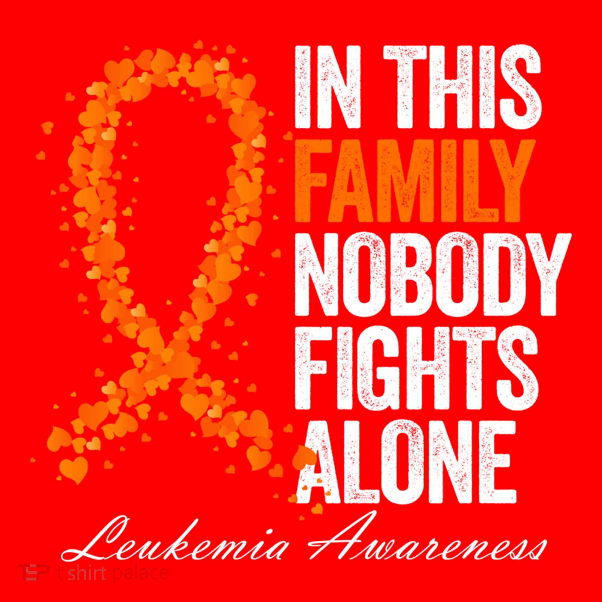 In This Family Nobody Fights Alone Leukemia Awareness Gift Santa Hat