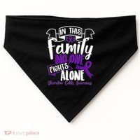 In This Family No One Fights Alone Ulcerative Colitis Awareness USA-Made Doggie Bandana thumb 0