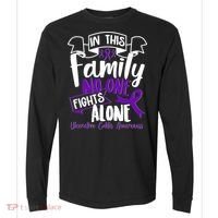 In This Family No One Fights Alone Ulcerative Colitis Awareness Comfort Colors Heavyweight Long Sleeve T-Shirt thumb 0