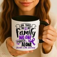 In This Family No One Fights Alone Ulcerative Colitis Awareness Coffee Mug thumb 3