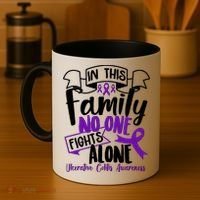 In This Family No One Fights Alone Ulcerative Colitis Awareness Coffee Mug thumb 4